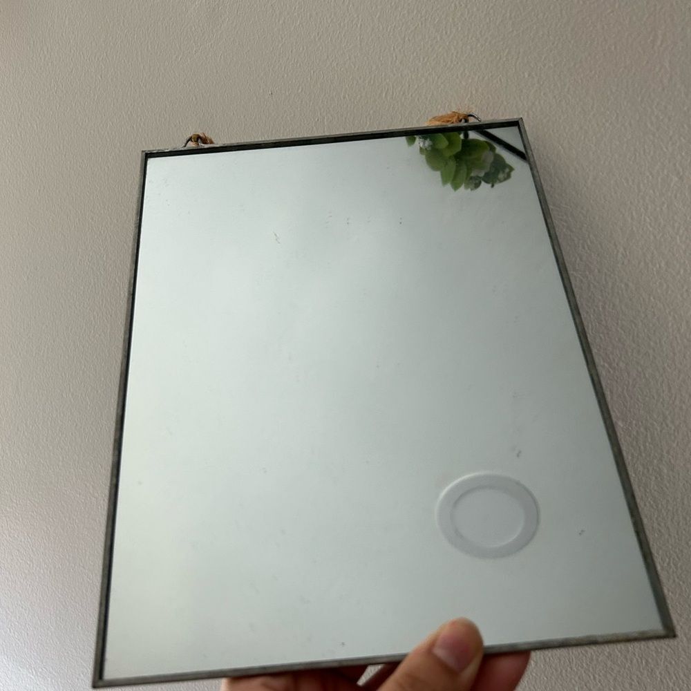 Rectangular Wall Mirror with Silver Frame